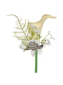 1pc Lotus Lapel Pin For Wedding Groomsmen, Party, Ceremony, Men's Suit Accessory - Multicolor - View 11