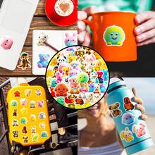 50 件毛絨動物貼紙,卡通動物貼紙,適用於水瓶、剪貼簿、行李、筆記型電腦、滑板、可愛動物乙烯基防水貼紙,適合女孩男孩青少年 - 彩色 - 查看 8