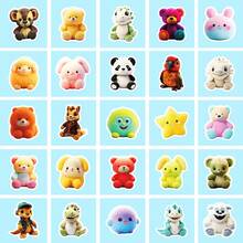 50 件毛絨動物貼紙,卡通動物貼紙,適用於水瓶、剪貼簿、行李、筆記型電腦、滑板、可愛動物乙烯基防水貼紙,適合女孩男孩青少年 - 彩色 - 查看 3