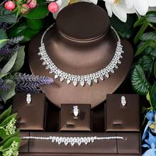 1套皇家風格立體花瓣水滴鑽楓葉流蘇珠寶套裝,適合女性情人節禮物 - 銀色 - 查看 7