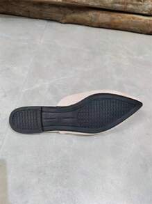 New Arrival Women's Simple Glitter Mesh Pink Fashion Mules With Pointed Toe Flat Heel - Baby Pink - View 6