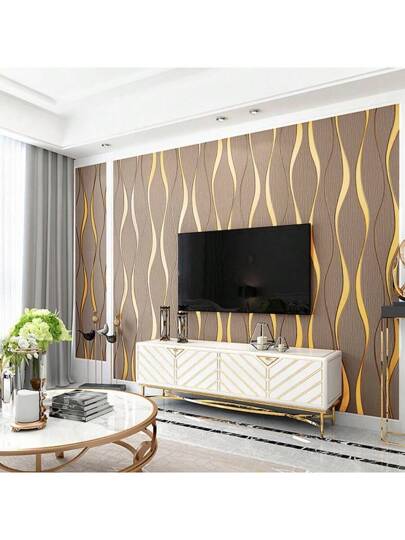 Roll 3d Water Wave Pattern Wallpaper, Odorless, Flocked Embossing Technology, Perfect Upgrading The Interior ation Of Bedroom Living Room!,Renovation Stickers Peel Wand Panels,Wall Paper, Wallpapers, Items Refresh Your Home,Rama Birthday Graduation view 4