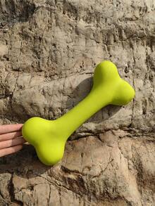 1pc Green Latex Dog Toy Bone Shape With Sound, Durable & Teeth Cleaning For Medium To Large Dogs - Green - View 3