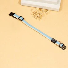 1只寵物項圈,可調節的帆布項圈,適用於貓和狗 - 藍色 - 查看 2