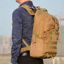 1pc Black Assault Backpack  Leisure Travel Cycling Sports Outdoor Mountaineering Bag - Black - View 3