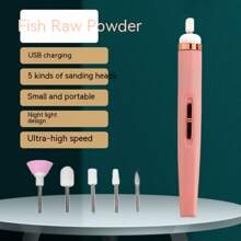 Mini Electric Nail Polisher, Portable Nail Polish Remover Tool Set, Dead Skin Polisher - Pink - View 1