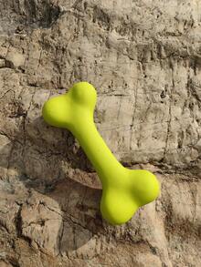 1pc Green Latex Dog Toy Bone Shape With Sound, Durable & Teeth Cleaning For Medium To Large Dogs - Green - View 4