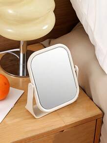 1pc Desktop Rotatable Mirror, Vanity Mirror, Living Room Home Bedroom Bathroom House Decor, Travel Stuff, Wedding, Party, Birthday, Gifts For Men Mom Dad Best Friends Teacher, New Years, Accessories, Funny Gift - White - View 6