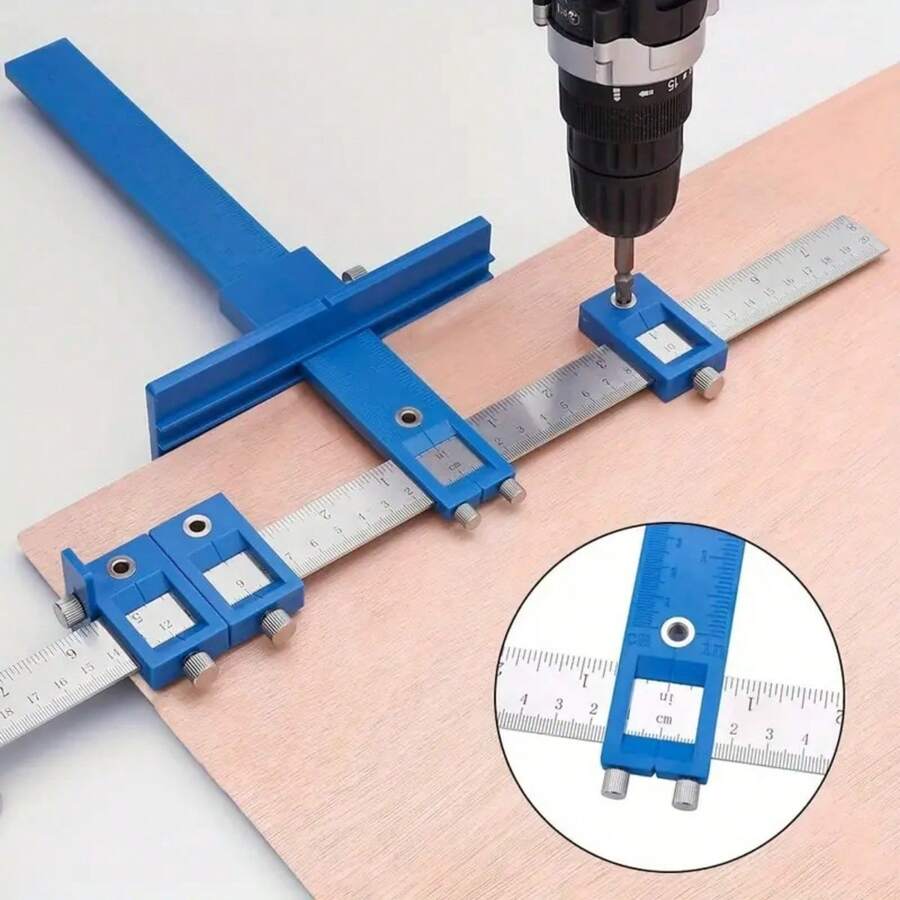 Hardware Clamp Tool For Installing Door, Drawer Knobs And Pulls With Wood Drilling Dowel