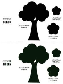 1PC  Black Tree Shape DIY Chalkboard Sticker Message Memo Erasable Children's Home Self-Adhesive Learning Drawing Graffiti Wall Sticker,43.7*16.93inch - Black - View 6