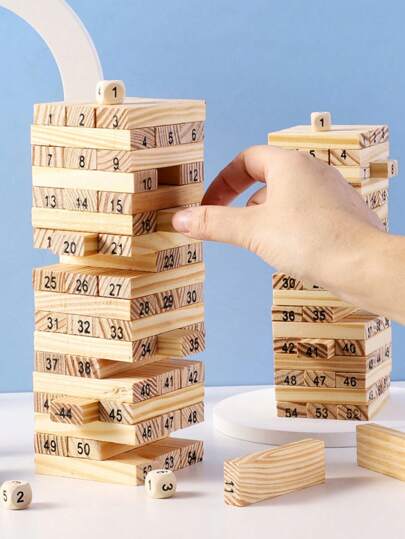 زينة عيد الميلاد 1 قطعة كتل بناء خشبية متدرجة، لعبة ترفيهية وتفاعلية، مناسبة لتجمعات العائلة، والألعاب الخارجية، إلخ.