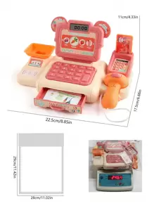 Mini Simulation Cash Register Toy With Multiple Functions, Sound And Light Effects, Scanning Function. With Supermarket Simulation Fruits And Vegetables Accessories. Ideal For Role Playing, Great Christmas Gift.