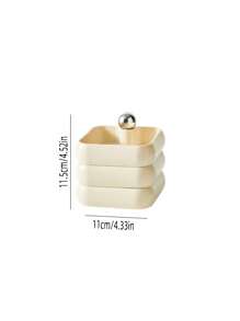 1pc Multilayer Rotating Jewelry Storage Box Tray For Earrings, Bracelets, Necklaces - Beige - View 9