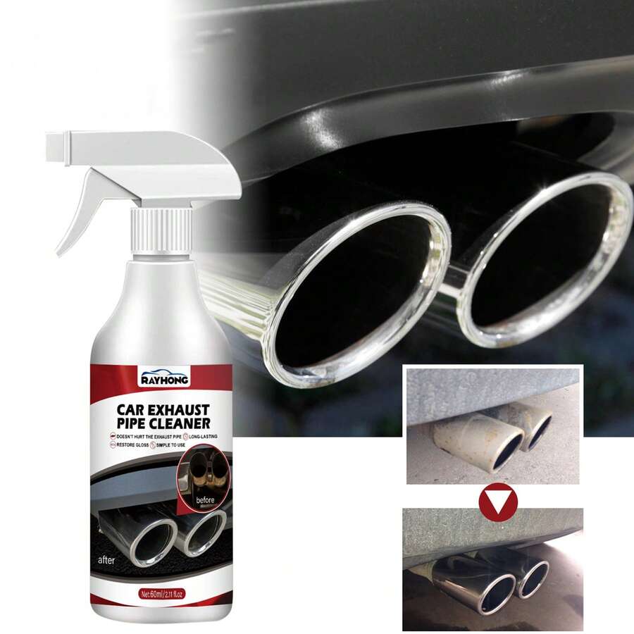 1pc 60ml Car Exhaust Cleaner Rust Remover Carbon Remover Black Smoke Cleaner Car Motorcycle Maintenance - White - View 1