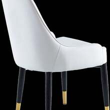 2-Pack Modern Leatherette Dining Chairs, Upholstered Accent Dining Chairs With Black Plastic Tube Plug - 白色 - 查看 7