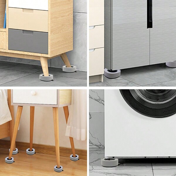4pcs Pu AntiVibration, AntiSlip Pads With Strong Adhesive Suction
