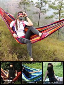 Portable Mini Outdoor Camping Hammock For Boys And Girls, Swing And Swivel For Casual And Lightweight Travel And Sleep Use (Not Suitable For Adults) - Rose Red - View 6