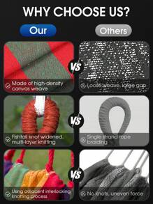 Portable Mini Outdoor Camping Hammock For Boys And Girls, Swing And Swivel For Casual And Lightweight Travel And Sleep Use (Not Suitable For Adults) - Rose Red - View 5