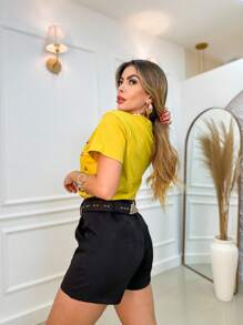 Women Blouses - 黃色 - 查看 2