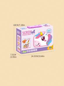 5合1 Diy 獨角獸螺絲刀工具儲存盒,便攜工具箱,兒童教育玩具,設計馬賽克拼圖遊戲親子遊戲,是兒童新年最好的禮物 - 粉色 - 查看 10