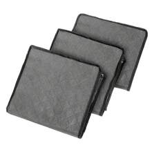 3pcs Non-Woven Fabric Storage Bag/Box For Clothes Bedding Toys, Foldable And Moistureproof, Suitable For Closet Organization  Decorations   Autumn Decor Festival Decor Room Decor Home Decor Fall Decor Bedroom Decor - Grey - View 4