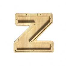 有蓋字母z透明壓克力儲蓄罐,木雕創意只進不出儲蓄罐,辦公桌裝飾（可以通過外圍的螺絲拆出來,或從進口倒出來。木材的顏色是隨機的。） - 杏色 - 查看 5