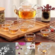 1pc Tea Pot Warmer, Thickened Heat-Resistant Glass Stove - Multicolor - View 4