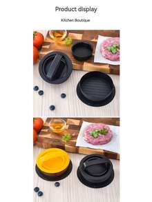 1pc Burger Press Maker, With Removable Bottom Plate Easy To Take Out Patty, Easy To Clean, Hamburger Press Meat Maker Mold - Black - View 7