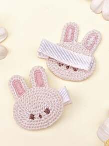 4 件装婴儿发夹，刺绣动物图案发饰，可爱兔子和熊发夹，非常适合日常佩戴和节日照片，是送给孩子的理想礼物 - 彩色 - 查看 6