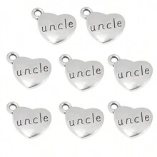 10pcs Charm Alloy Family Member Letter Heart Shape Pendant For DIY Jewelry Making Necklace Bracelet Gifts Accessories - Silver - View 13