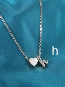 قلادة معلق بحرف 26 من الفولاذ المقاوم للصدأ بتصميم بسيط، هدية للنساء