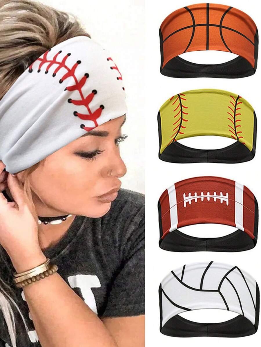 5入組女性運動髮帶,瑜伽運動頭汗帶,適用於男女運動健身彈性髮帶 - 彩色 - 查看 1