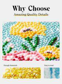 1pc Valentine'S Day Rose Pattern Diy Diamond Painting Without Frame, Full Drill Wall Art Decor, Suitable For Beginners, Adults, Or Gifting - Multicolor - View 7