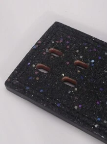 1入組男款黑色亮粉綠色深蹲舉重腰帶/專業訓練舉重腰帶,為舉重運動員提供腰部支撐,男女通用的硬拉訓練支撐腰帶 - 黑色 - 查看 6