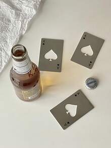 1入創意撲克牌形狀啤酒開瓶器,不銹鋼瓶蓋開瓶器 - 銀色 - 查看 7