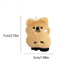 1pc Brown Cute Kangaroo Plush Pendant, Adorable Koala Backpack Keychain, Festival Birthday Gift - Brown - View 4