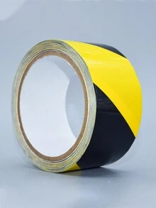 1卷黑色和黃色pvc警告膠帶,寬度4.8cm,長度16m / 33m,反光膜,防水,適用於倉庫地面標誌、斑馬線 - 黑黃 - 查看 8