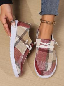 Của phụ nữ Giải trí , Thoải mái , Nhẹ , Một Chân Giày lười Với Đàn hồi Ban nhạc Trang trí Giày thể thao - Đỏ - Xem 4