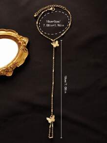 1pc Simple Chain Linked Finger Bracelet For Women, Summer Casual Fashion Accessory - Yellow Gold - View 6