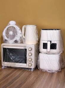 10 个加厚一次性防尘罩，适用于电饭煲、锅、厨具、烤盘、微波炉等家用电器，通用透明薄膜罩，适用于学校、办公室、家庭、旅行、包、整理器、储物