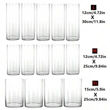 1 件透明亚克力圆柱花瓶，用于盛放鲜花、水珠或水培植物，适合家庭或婚礼装饰，不易破碎，家居装饰，花瓶，餐桌装饰 - 無色 - 查看 3