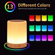 Desk Night Light, Portable LED Touch Night Light Suitable For Adults, Breastfeeding, Sleep USB Rechargeable Nursing Light, Dimmable Warm Bedside Night Light, Outdoor Camping Lamp - Wood Grain - View 3