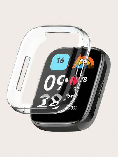 1pc Estuche Protector De Reloj Inteligente Tpu Electroporado Transparente Con Protección De Pantalla, Compatible Con Redmi Watch 3 Active