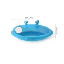 11Pcs/Set Bird Bathtub, Parrot Bathing Box With Colorful Bells, Bird Cage Accessories - Blue - View 2