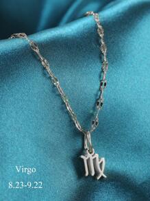 1個時尚個性的男女款12星座吊墜項鍊,情人節情侶禮物 - 銀色 - 查看 19