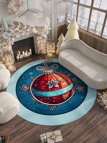 Round Carpet Christmas Floor Mat Suitable For Living Room, Bedroom, Study, Balcony And Attic - Multicolor - View 1