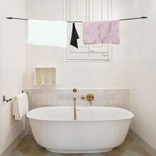 2pcs Portable Retractable Clothesline With Hooks And Suction Cups, Travel Necessities For Camping And Indoor Use - Black - View 5