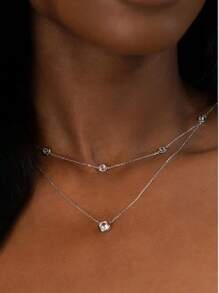 1pc Collar De Cadena Trasera Con Pedrería