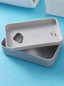 1pc Nordic Style Double-Layer Soap Dish With Drain And Cloud-Shaped Design For Bathroom/Toilet - Grey - View 6