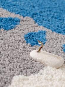 毛絨聚酯物料彩虹、雲朵和卡通形狀地墊,防滑tpr底部,吸水易清潔、可機洗,柔軟舒適,適用於浴室洗臉池、浴缸、淋浴 - 1pc - 彩色 - 查看 4